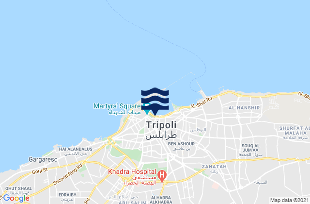 Tripoli, Libyaの潮見表地図