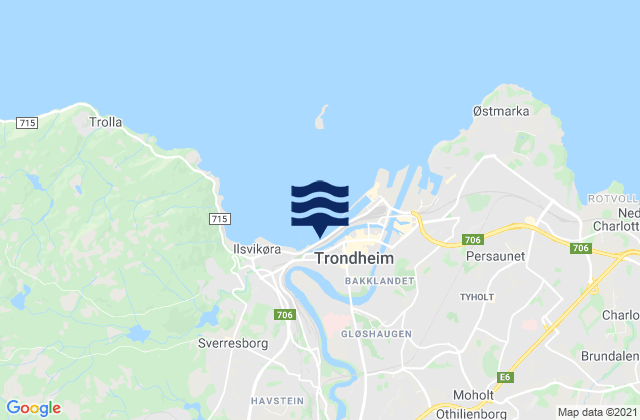 Trondheim Havn, Norwayの潮見表地図