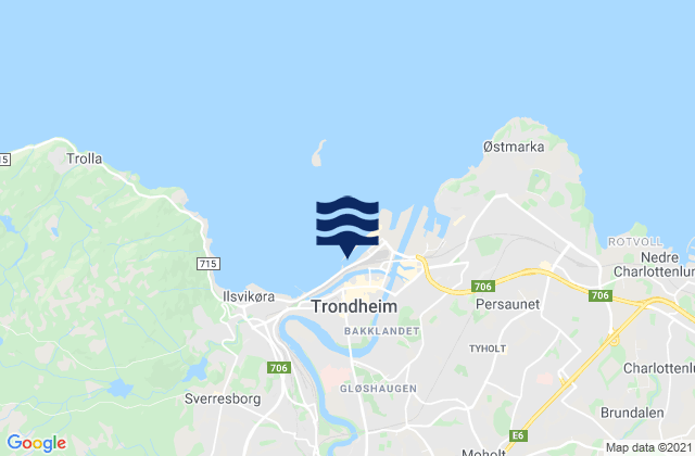 Trondheim, Norwayの潮見表地図