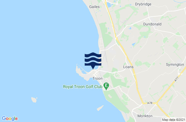 Troon, United Kingdomの潮見表地図