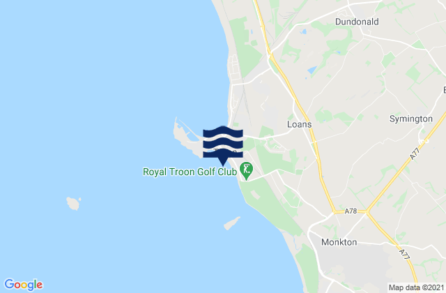 Troon South Sands Beach, United Kingdomの潮見表地図