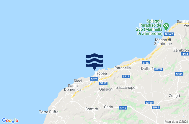 Tropea, Italyの潮見表地図