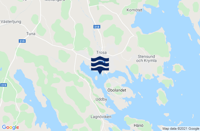 Trosa, Swedenの潮見表地図