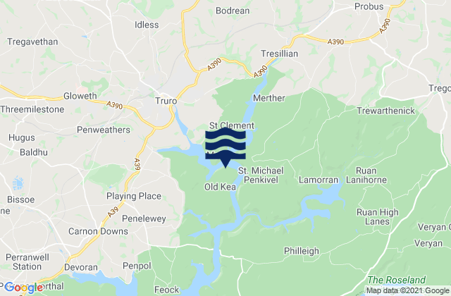 Truro, United Kingdomの潮見表地図