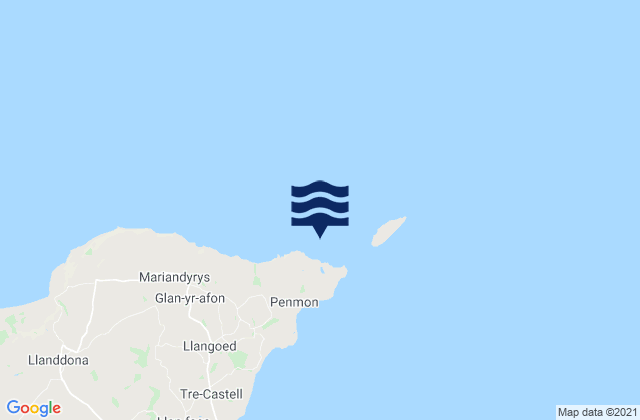 Trwyn Dinmor, United Kingdomの潮見表地図