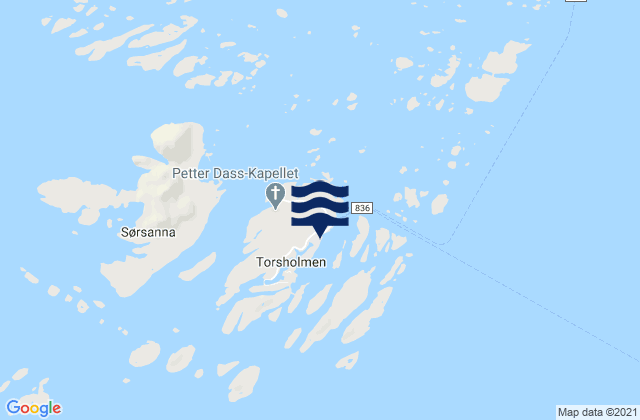 Træna, Norwayの潮見表地図