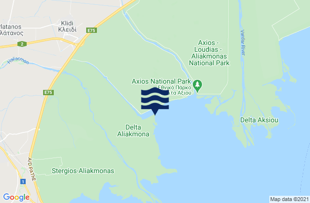 Tríkala, Greeceの潮見表地図