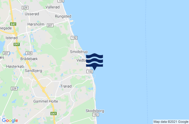 Trørød, Denmarkの潮見表地図