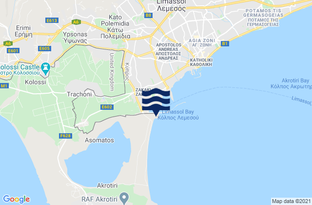 Tserkézoi, Cyprusの潮見表地図