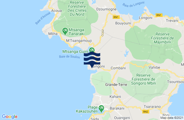 Tsingoni, Mayotteの潮見表地図