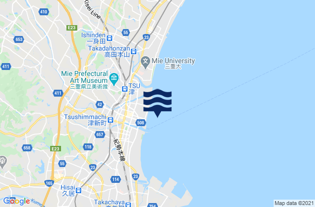 Tsu Ko Iseno Umi, Japanの潮見表地図