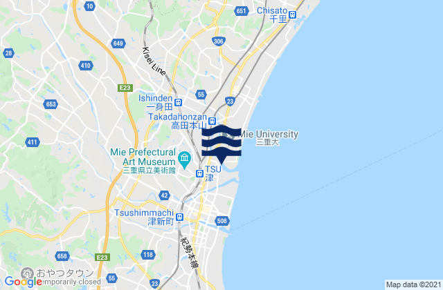 Tsu, Japanの潮見表地図