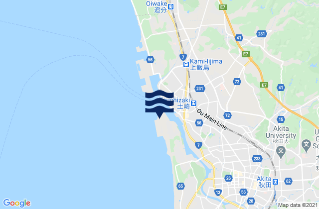 Tsuchizaki, Japanの潮見表地図