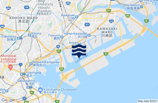 Tsurumi-ku, Japanの潮見表地図