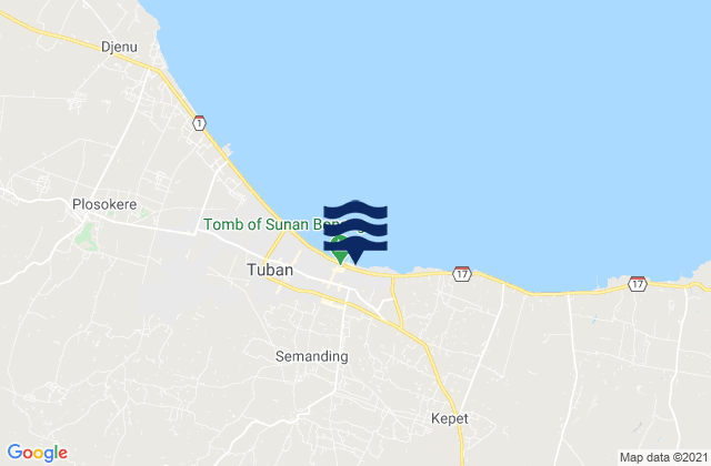 Tuban, Indonesiaの潮見表地図