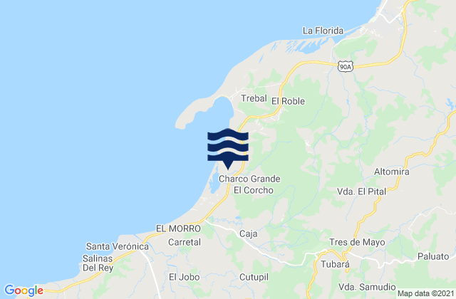 Tubará, Colombiaの潮見表地図