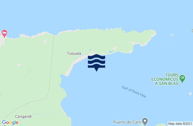 Tubualá, Panamaの潮見表地図