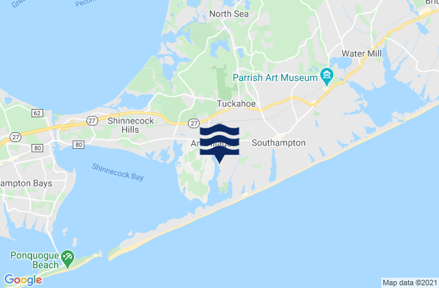 Tuckahoe, United Statesの潮見表地図
