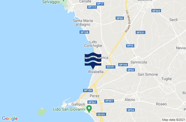 Tuglie, Italyの潮見表地図