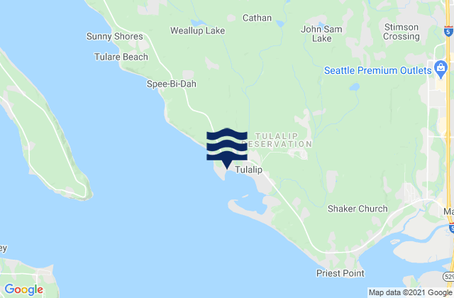 Tulalip, United Statesの潮見表地図