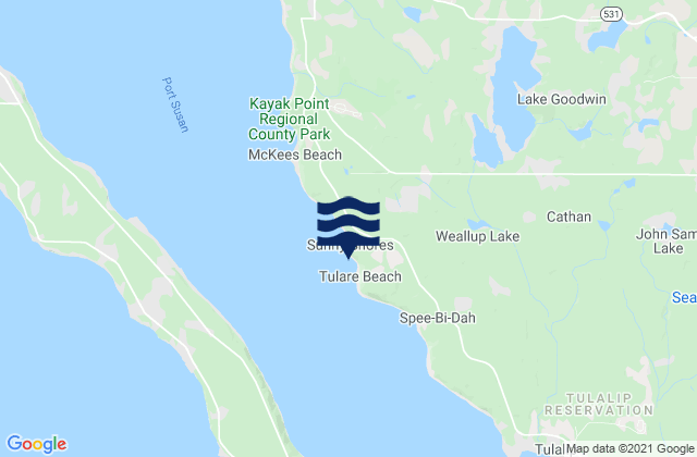 Tulare Beach Port Susan, United Statesの潮見表地図