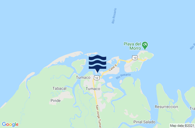 Tumaco, Colombiaの潮見表地図