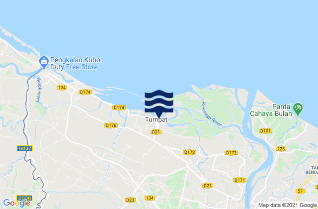 Tumpat, Malaysiaの潮見表地図