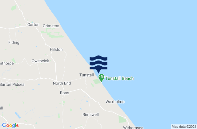 Tunstall Beach, United Kingdomの潮見表地図
