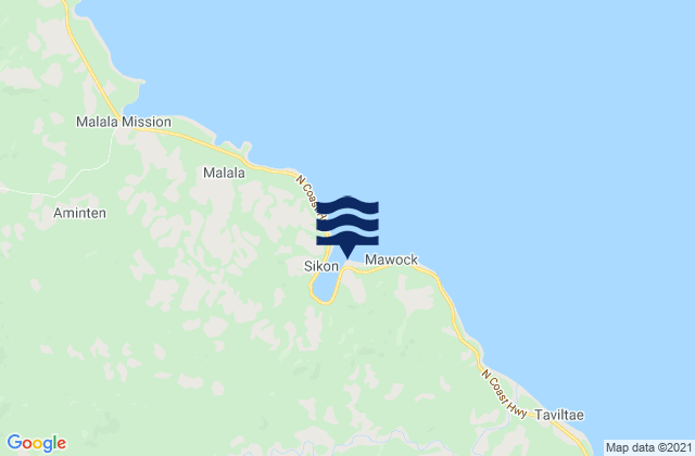 Tupira Right, Papua New Guineaの潮見表地図