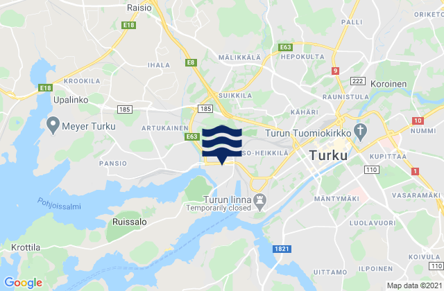 Turku, Finlandの潮見表地図