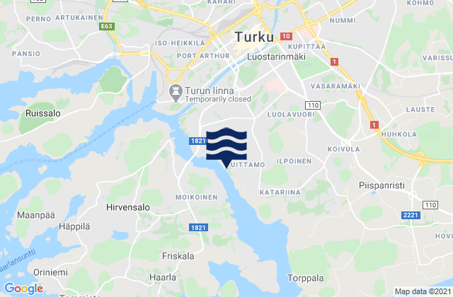 Turku, Finlandの潮見表地図