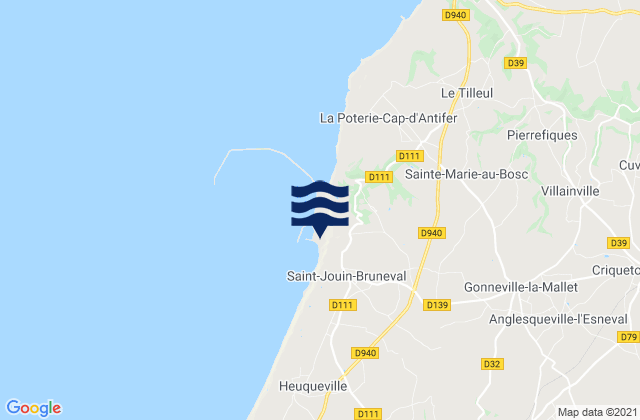Turretot, Franceの潮見表地図