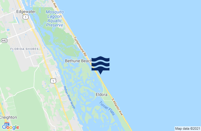 Turtle Mound Mosquito Lagoon, United Statesの潮見表地図
