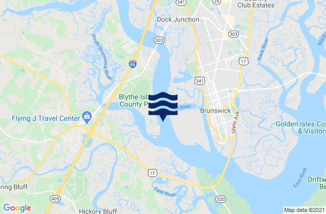 Turtle River off Andrews Island, United Statesの潮見表地図