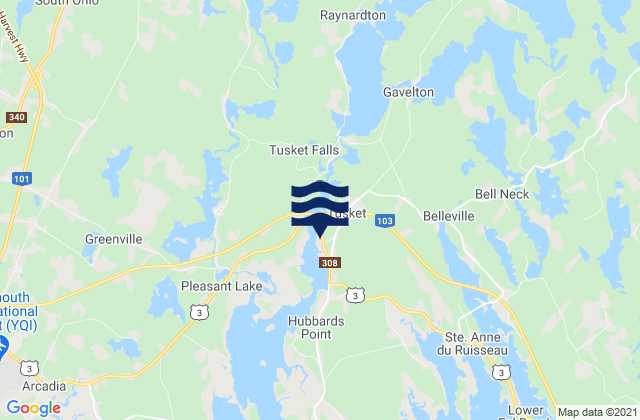 Tusket, Canadaの潮見表地図