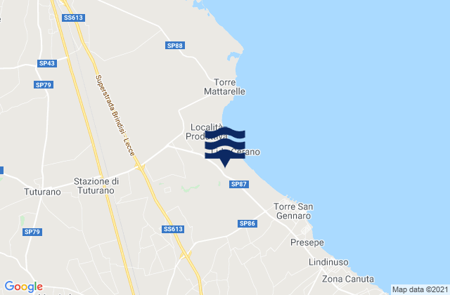 Tuturano, Italyの潮見表地図