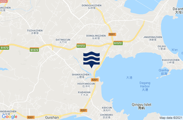 Tuzhai, Chinaの潮見表地図