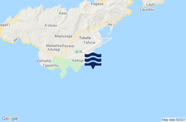 Tuālāuta County, American Samoaの潮見表地図