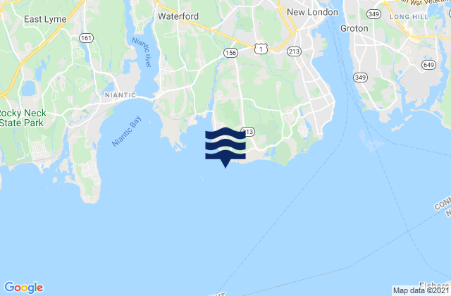 Twotree Island Channel, United Statesの潮見表地図