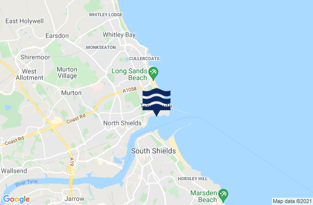 Tynemouth - Longsands, United Kingdomの潮見表地図