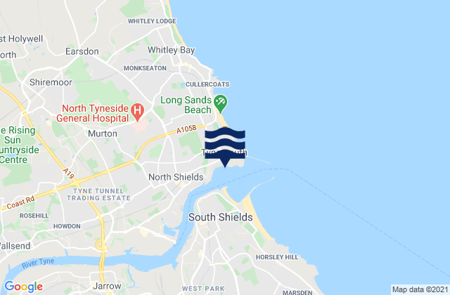 Tynemouth, United Kingdomの潮見表地図