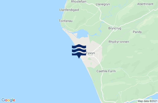 Tywyn Beach, United Kingdomの潮見表地図