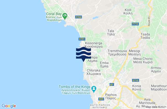 Tála, Cyprusの潮見表地図