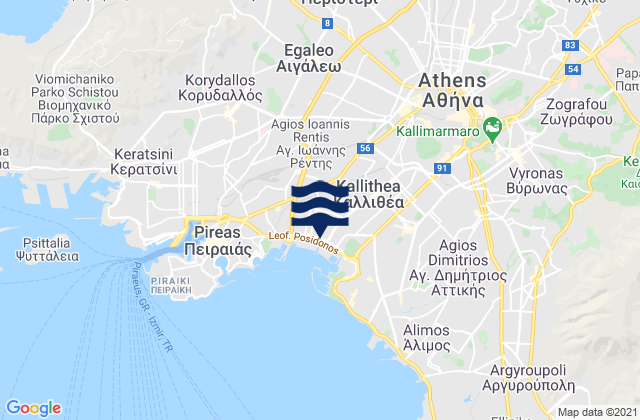 Távros, Greeceの潮見表地図