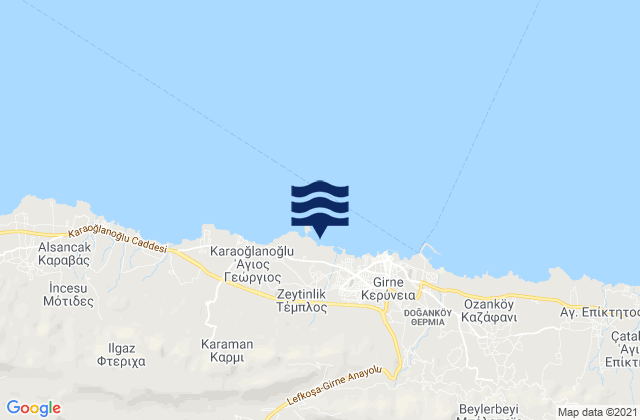 Témplos, Cyprusの潮見表地図