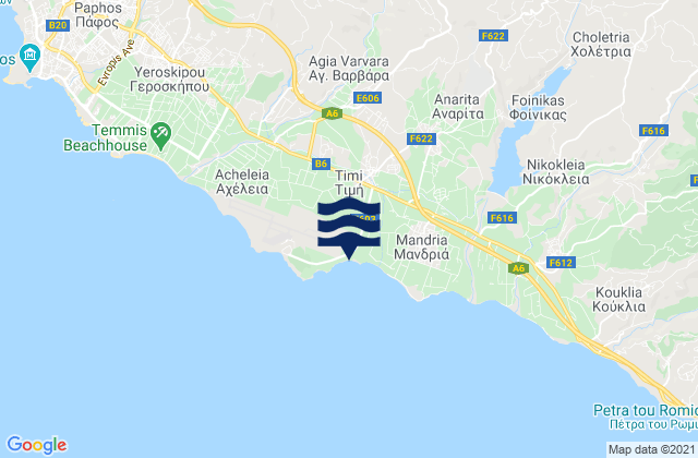 Tími, Cyprusの潮見表地図