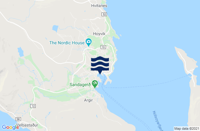 Tórshavn, Faroe Islandsの潮見表地図