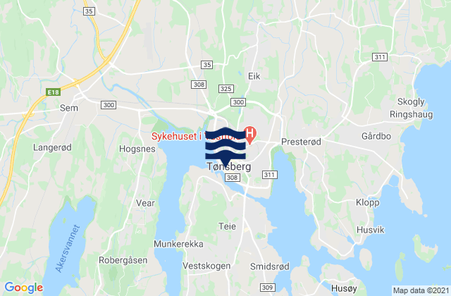 Tønsberg, Norwayの潮見表地図