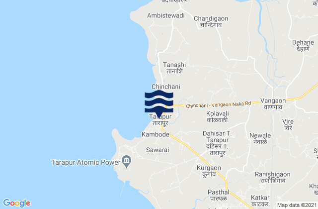 Tārāpur, Indiaの潮見表地図