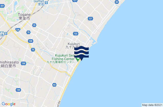 Tōgane-shi, Japanの潮見表地図